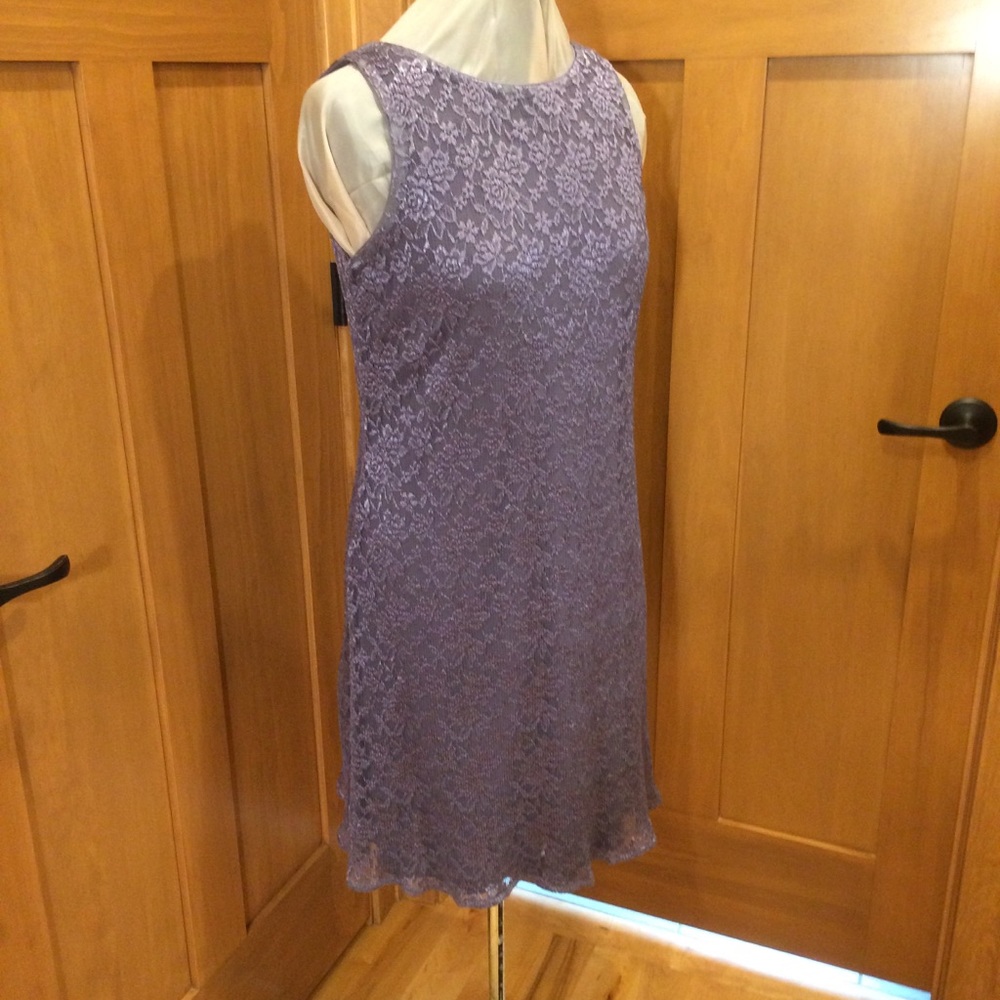 Teddi Mauve Lace Tank Dress w Shawl/Scarf. 12
